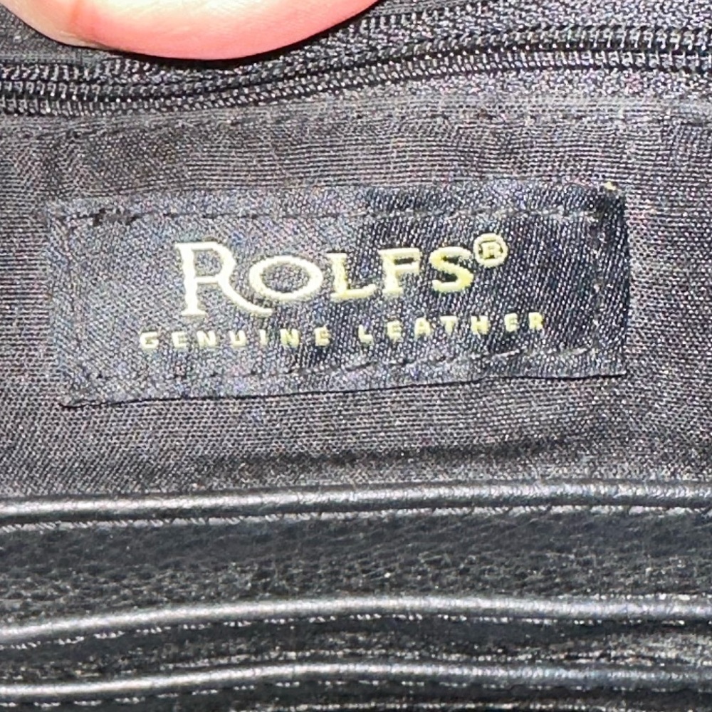 Rolfs Black Genuine Leather Shoulder Bag Boho Hobo - Picture 6 of 6